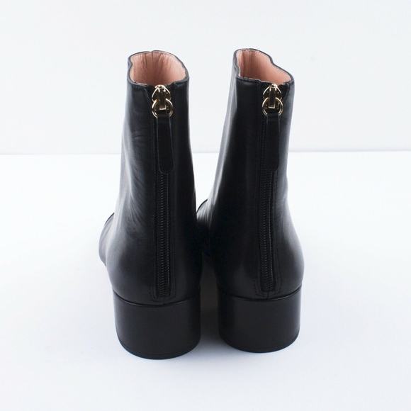 New JCREW Black Leather Cap-toe Ankle Boots - Picture 5 of 6
